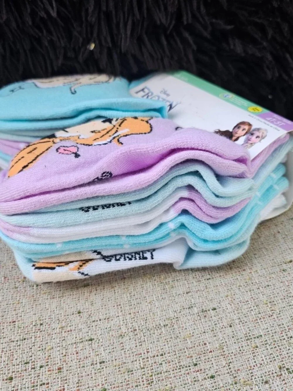 Disney Frozen Kids Socks Toddler Ankle Socks Multi Color Set of 10 Sock 4T-5T
